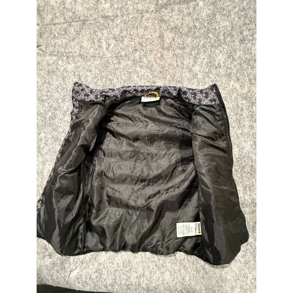 Timberland Kids Puffer‎ Vest Grey Black Patterned Quilted Sleeveless Jacket 4T